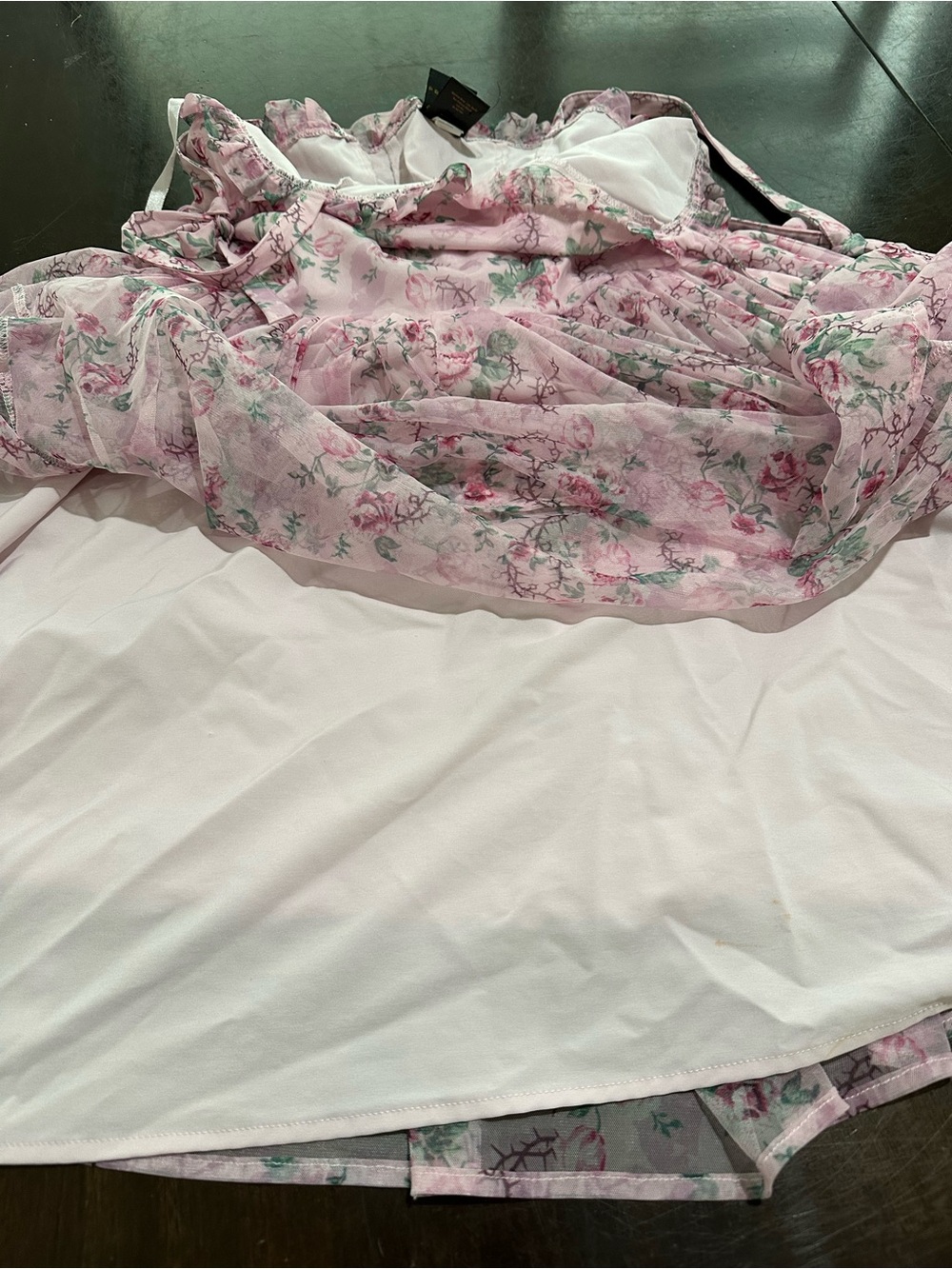 Disney Her Universe Light Pink Floral Ruffled Dress sleeping Beauty Sz l - Picture 5 of 11